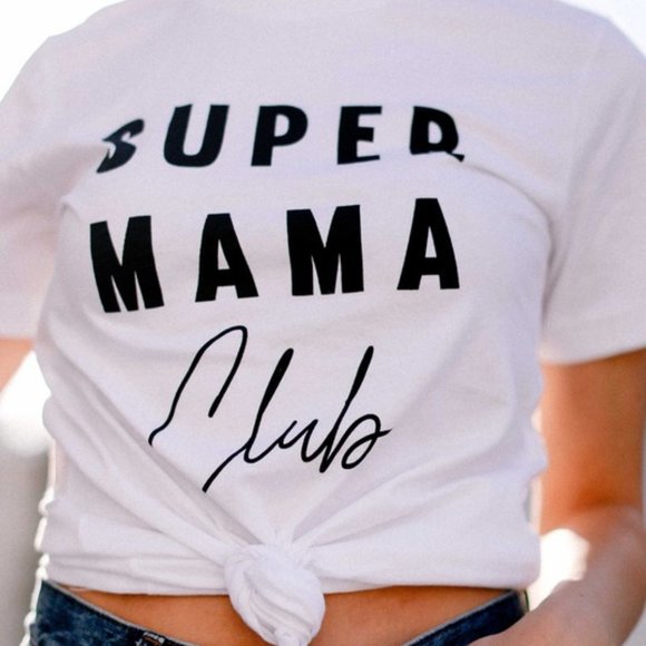 Super Mama Club White T-Shirt - Picture 2 of 5